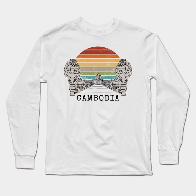 Angkor Thom Majesty: Cambodia's Ancient Wonder -- Vintage Edition V2 Long Sleeve T-Shirt by CuteBotss